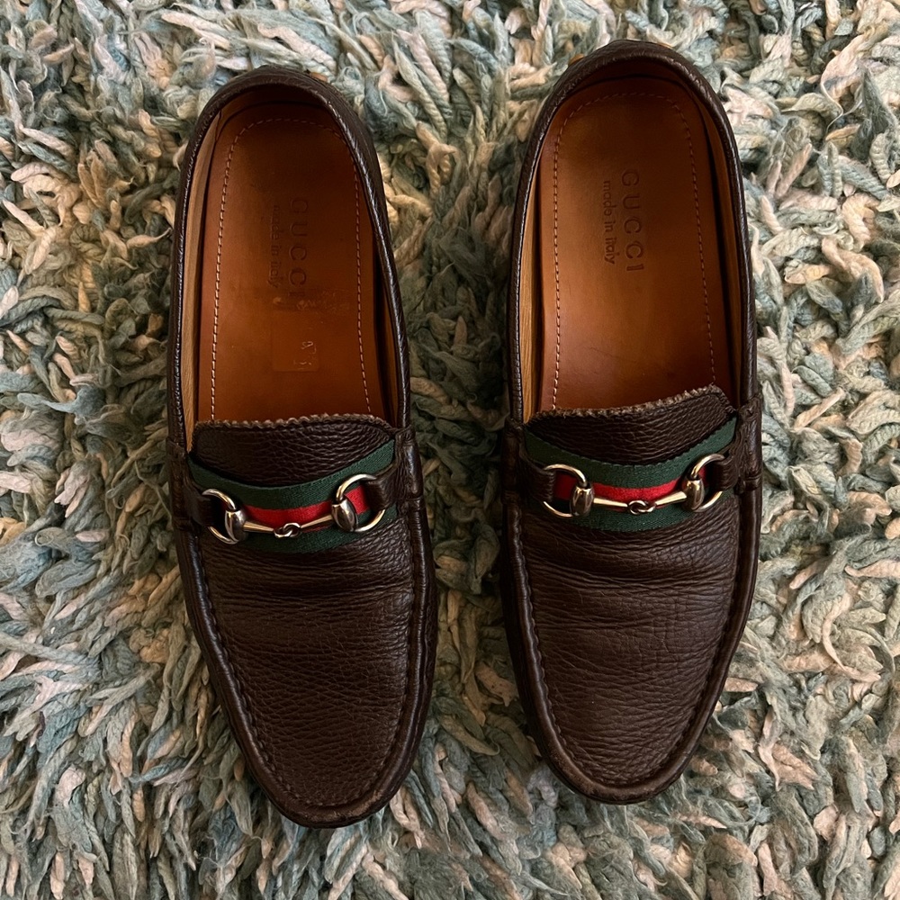 Gucci Brown Leather Driving Shoes Size 9